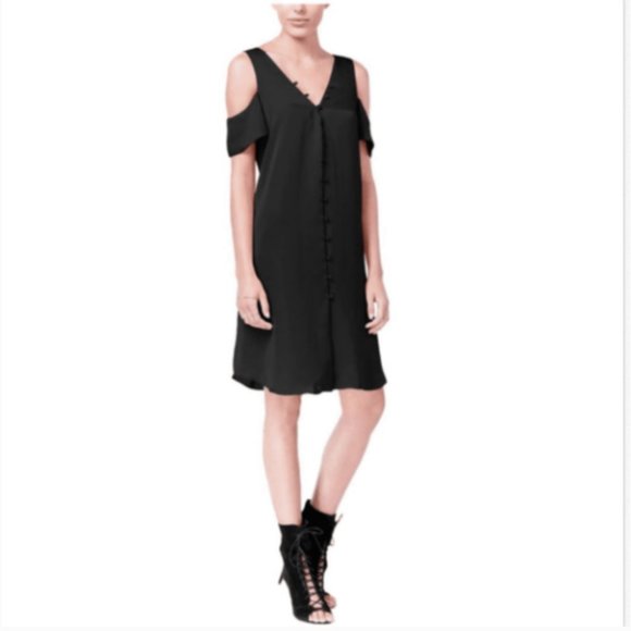 RACHEL Rachel Roy Dresses & Skirts - Rachel Roy Button Down Black Crepe  Dress NWT